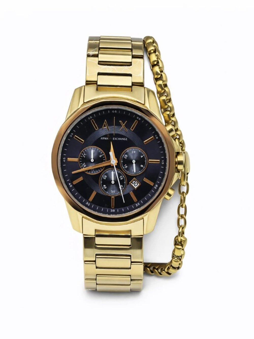 Armani Exchange Men's Gold-Tone Chronograph Watch & Bracelet Set AX7151SET